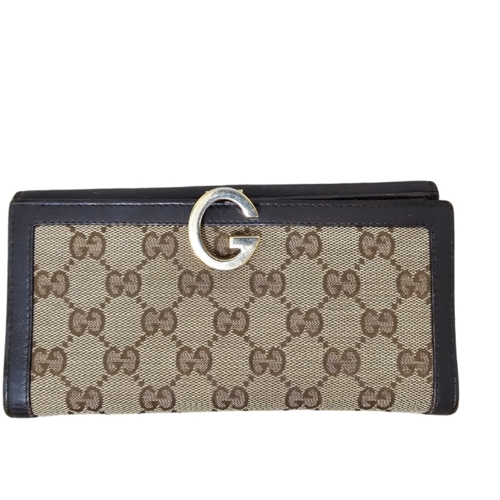 Gucci Dark Brown and tan Women's long wallet